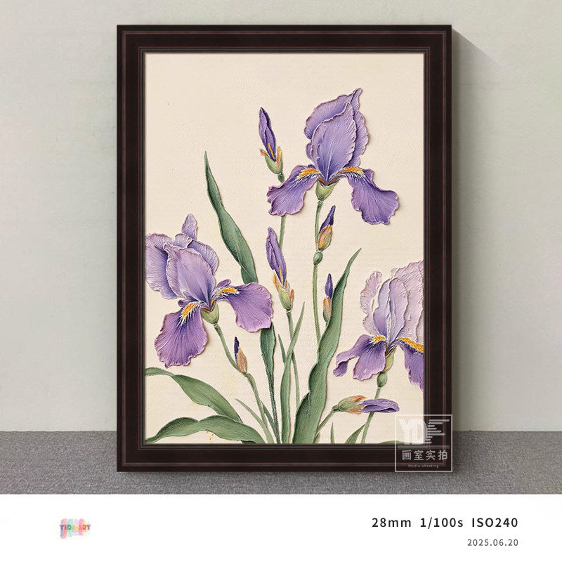 Purple Iris Floral Art